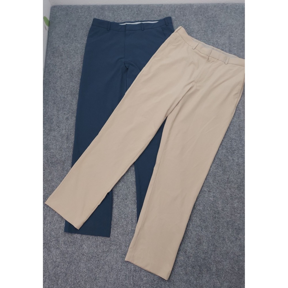 Lot 2 WALTER HAGEN Golf Pants Mens 34x34 Blue Beige Performance Outdoor Chino